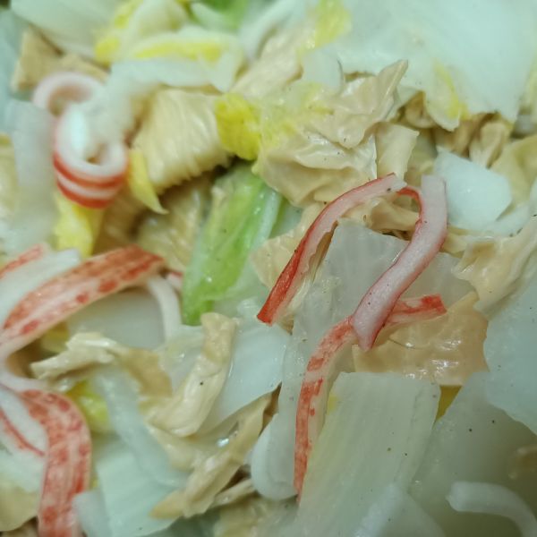 蟹肉腐竹大白菜 : 三寶媽一起做