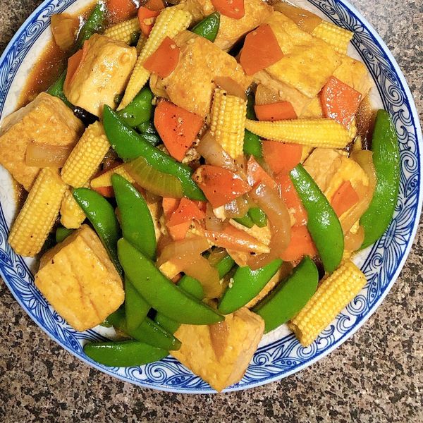 黑胡椒香煎豆腐：peipeimei 一起做