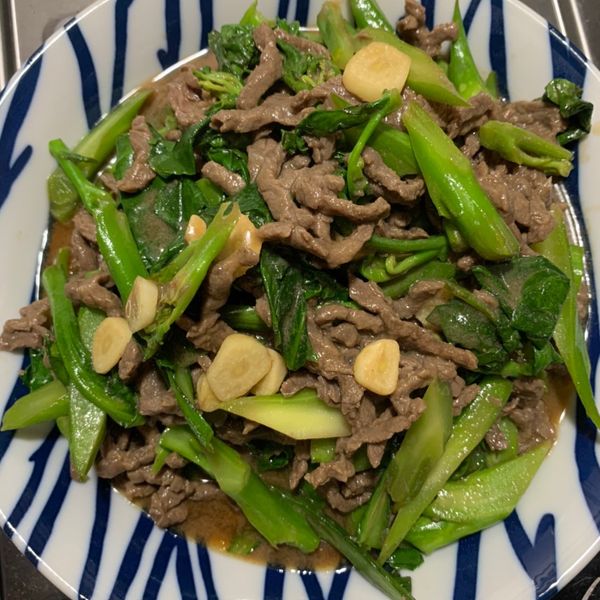 芥蘭炒牛肉 : Kang Kang一起做