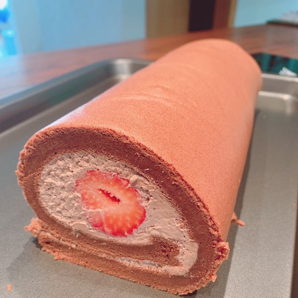 🍓濃郁可可草莓蛋糕捲(影音食譜) : Joyce Chang一起做