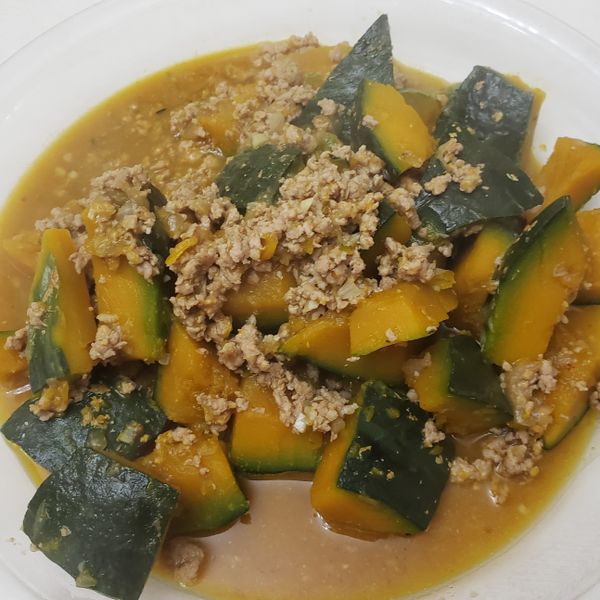 南瓜燒肉末（便當菜）：Jane Wang 一起做