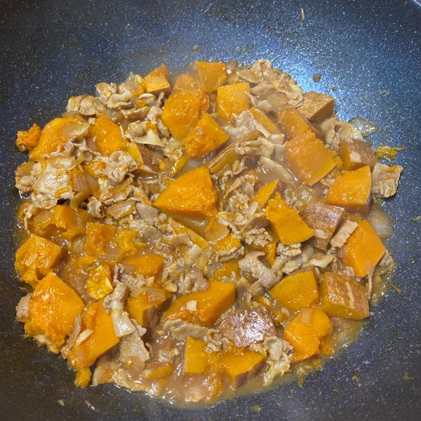 南瓜燒肉末（便當菜）：QQ妹 一起做