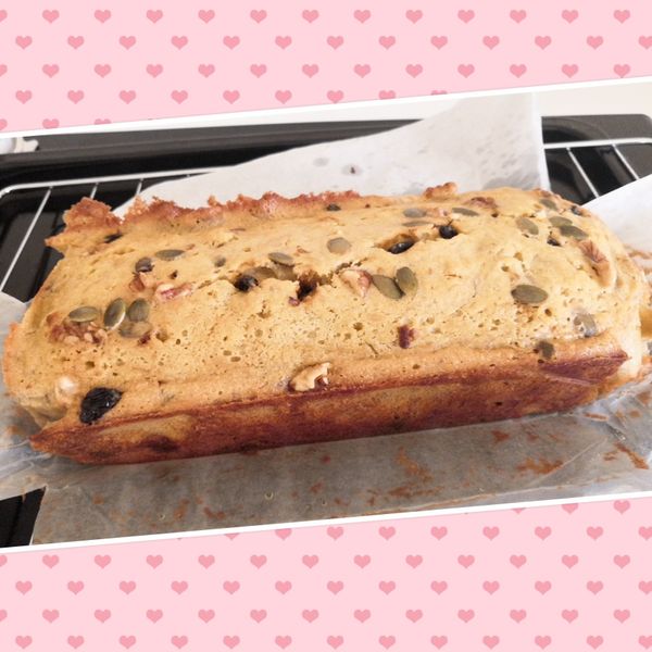 香蕉核果蜂蜜磅蛋糕（清冰箱點心）：婷儀 一起做