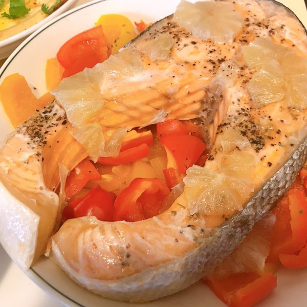 [ MIA's ] 清蒸鮭魚_無油料理 : 小胖一起做