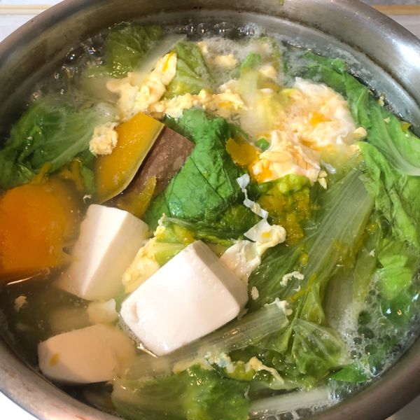 青菜豆腐蛋花湯 : 黃小儀一起做