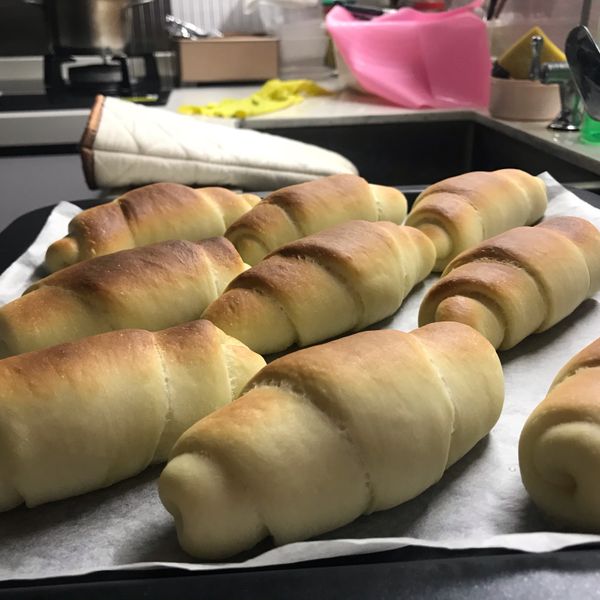 鹽可頌 海鹽奶油卷 : rachaelwai一起做