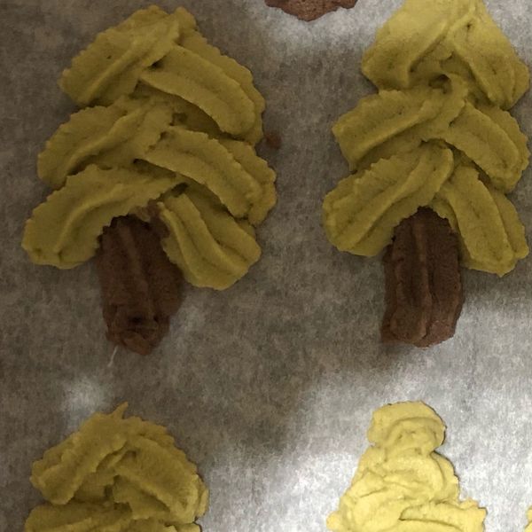 耶誕小樹擠花餅乾 : 螺絲帽一起做