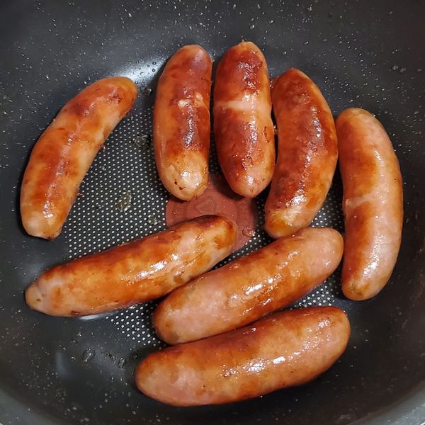 多汁的香煎蒜味香腸：bpp 一起做