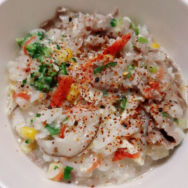 香菇滑蛋牛肉粥 : 黃思瑜一起做