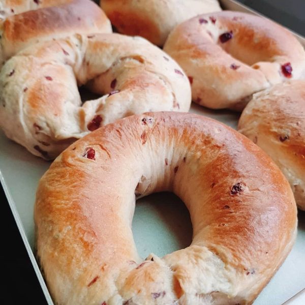 蔓越莓貝果 : 梁蒟蒻一起做