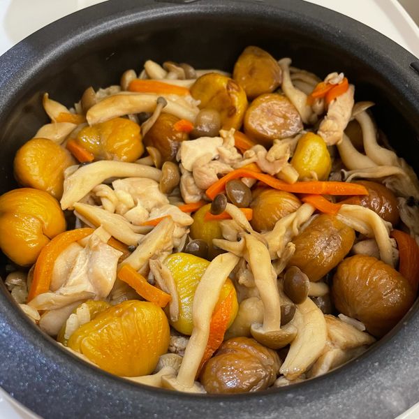 栗子鮮菇雞肉炊飯 : Gina lin一起做