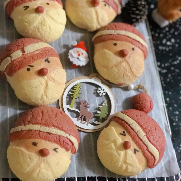 聖誕老公公波蘿奶酥麵包 : 茉莉花公主👸之森悅手作室一起做