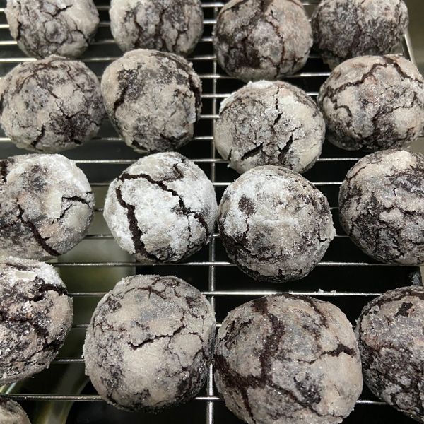 《應景聖誕》雪花裂紋可可餅乾～植物油版本：Yu Chuan Cheng 一起做