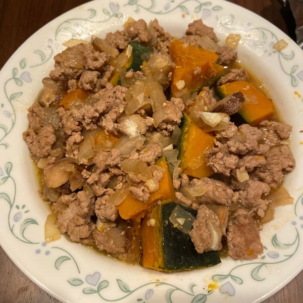 南瓜燒肉末（便當菜）：Julia Lin 一起做