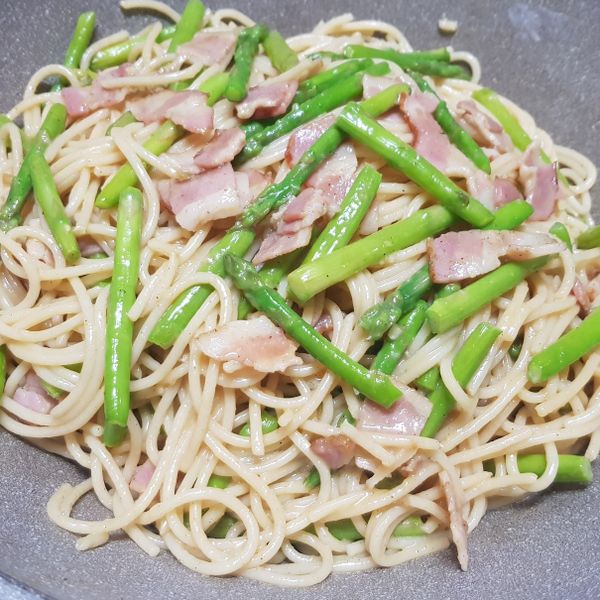 蛋汁培根義大利麵 : Amanda一起做