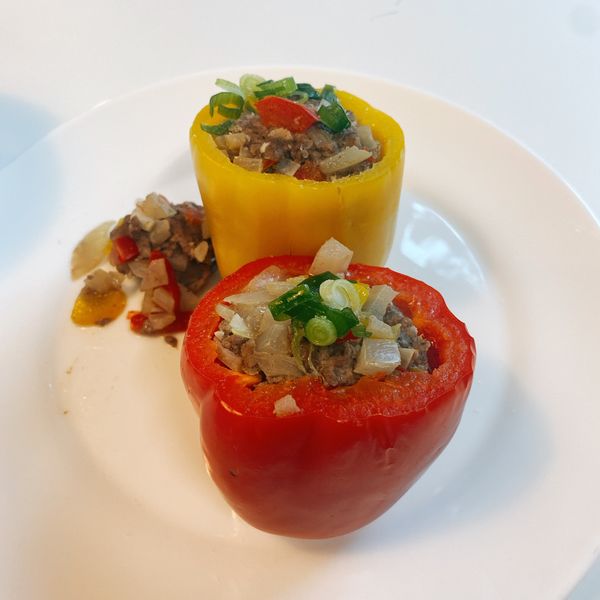 [蔬食]彩椒肉餡盅 : Merolline一起做