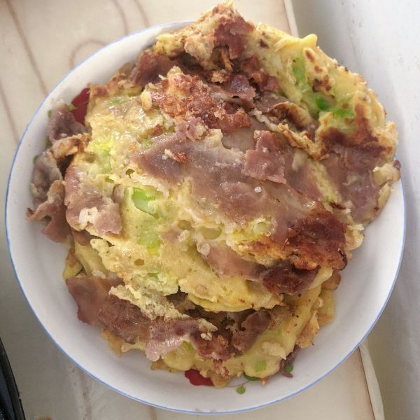 大阪燒（お好み焼き）：芋頭 一起做