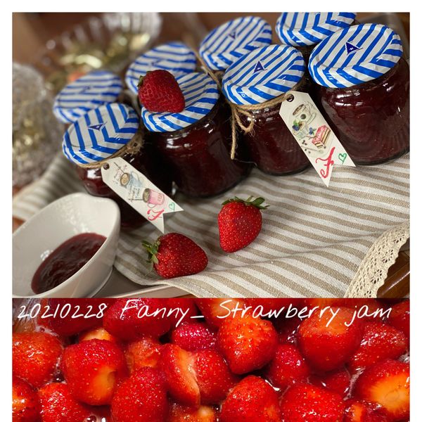 一整顆草莓果醬(香草風味)：Fanny 一起做
