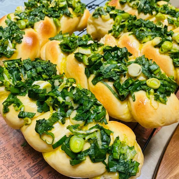 蔥花辮子麵包  蔥花加量不乾扁的秘訣 : 林妃妃一起做