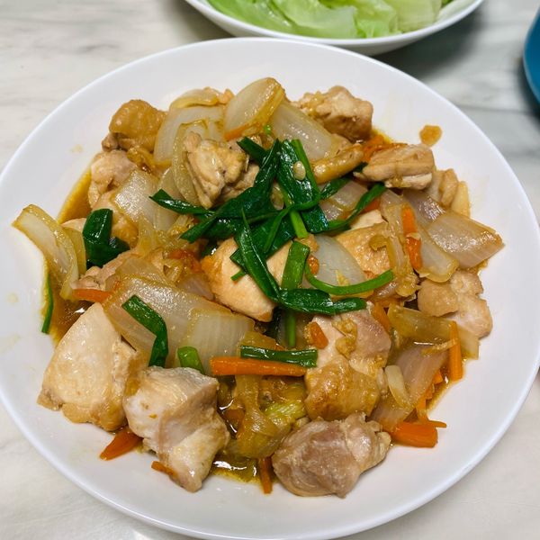 蔥燒去骨雞腿 : Cynthia一起做