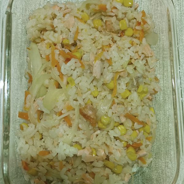 [智慧萬用鍋] 鮭魚炒飯　 : Allison  Hsiao一起做