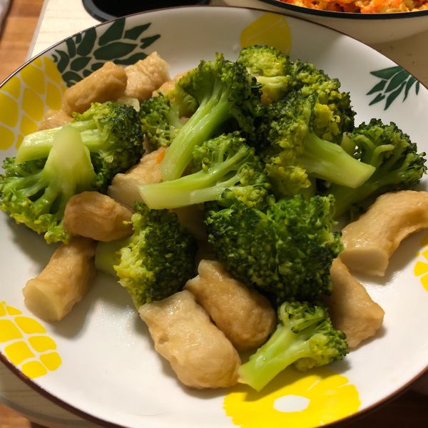 麻油花椰菜炒黑輪🥦 : 關東煮一起做