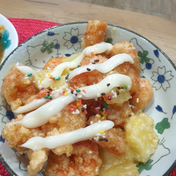 簡易阿基師版之鳳梨蝦球：小侯 一起做