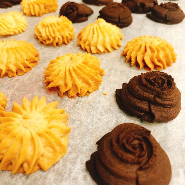 原味、可可擠花餅乾 : Janice You一起做