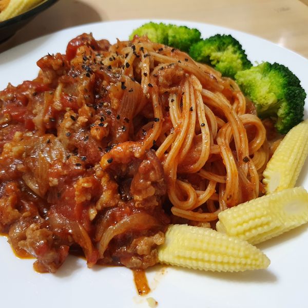 番茄🍅肉醬義大利麵🍝 : 小淨一起做