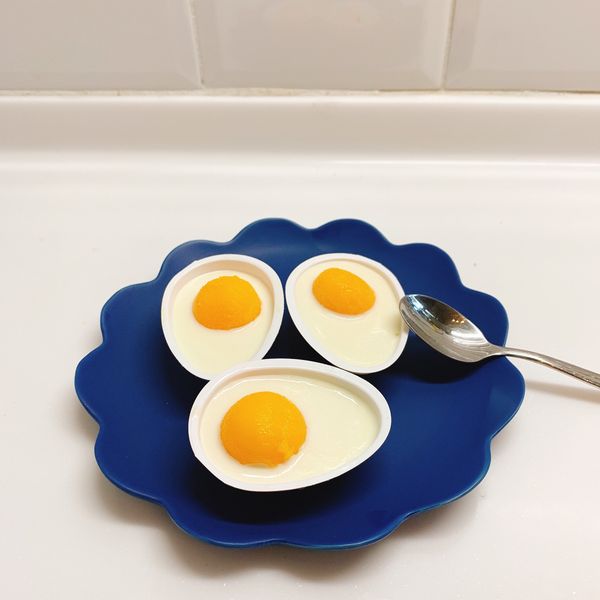 水煮蛋造型水蜜桃鮮奶酪 : 盧欣宜一起做