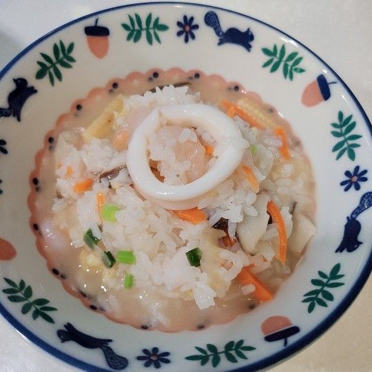 海鮮泡飯-手繪食譜：Yu Mei Mei 一起做