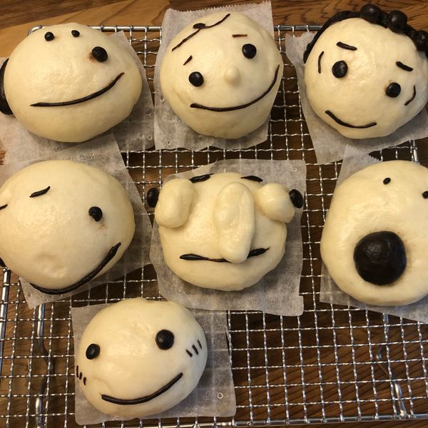 眼睛會笑的史努比snoopy造型饅頭：Edith Chen 一起做