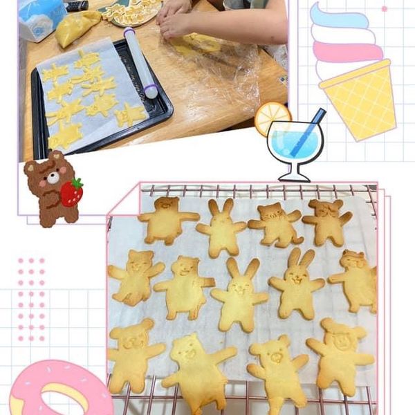 親子壓模餅乾 : Queenie Ho一起做