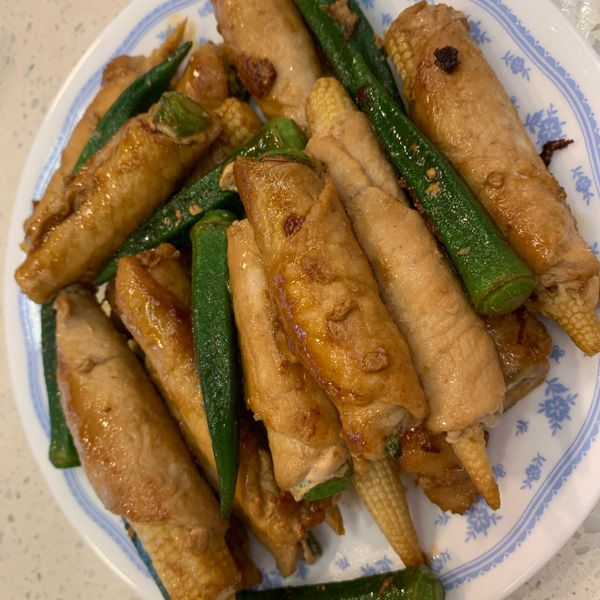 秋葵肉捲 : Chi一起做