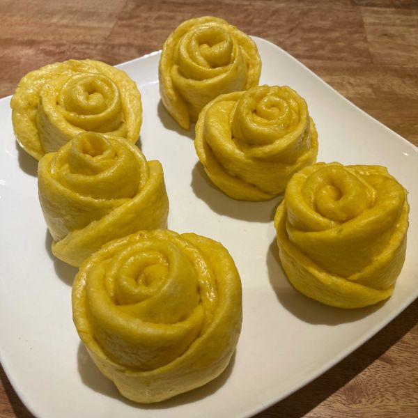 南瓜玫瑰花饅頭 : Zoe Wei一起做