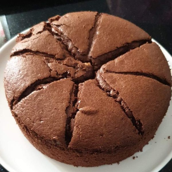 巧克力戚風蛋糕（6吋減糖配方） : 語彤一起做