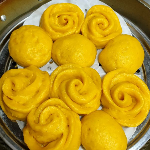 玫瑰花捲饅頭（南瓜&紫薯）：Ava Tsai 一起做