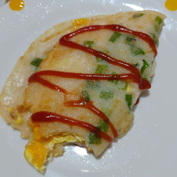 古早味粉漿玉米蛋餅：Luna Cat 一起做