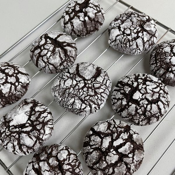 《應景聖誕》雪花裂紋可可餅乾～植物油版本：Shelly 一起做