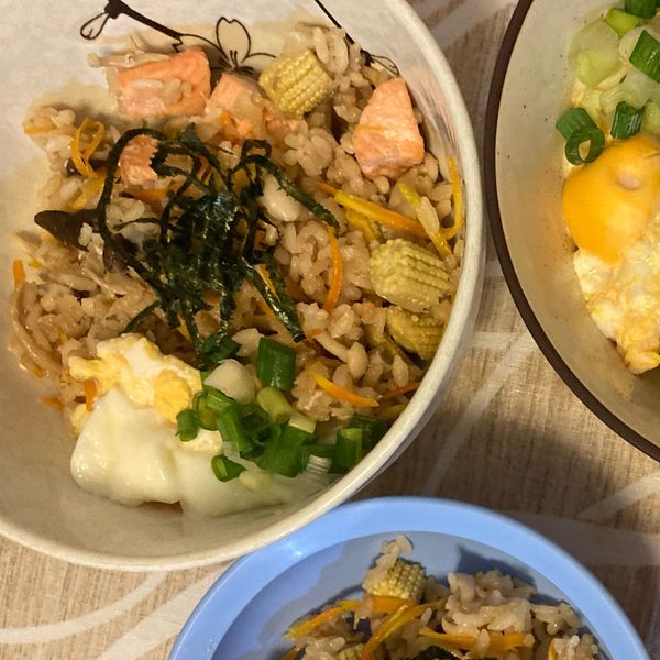 鮭魚菇菇炊飯～（電子鍋版）無敵好吃：Anna Sun 一起做