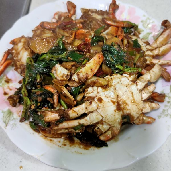 沙茶炒螃蟹食譜：Mi Miao 一起做