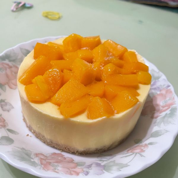 芒果生乳酪蛋糕【影片】無鮮奶油免烤箱 : Wai Ting L一起做