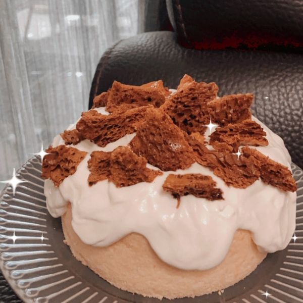 焦糖脆片戚風蛋糕 : 阿萱子一起做