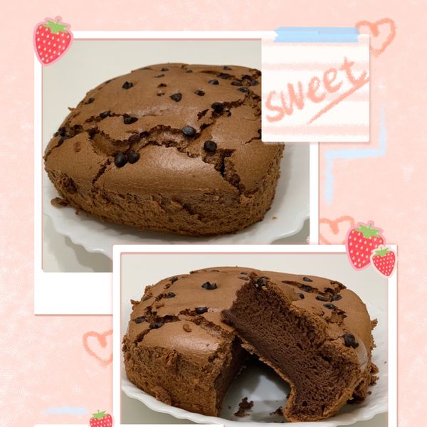 氣炸巧克力戚風蛋糕【氣炸鍋料理】：yoyo 一起做