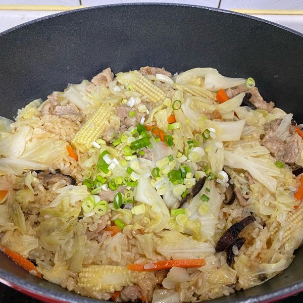 香菇高麗菜炊飯 : Nancy Liu一起做
