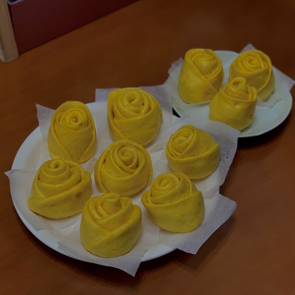 南瓜玫瑰花饅頭 : Rae Huang一起做