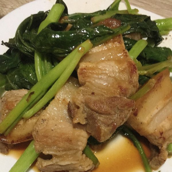 五花肉炒芥藍 : Lien 清淡料理試做一起做