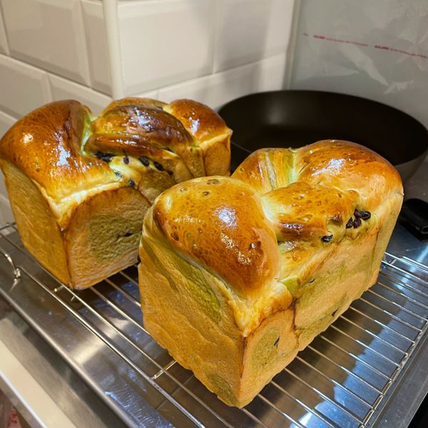 抹茶紅豆鮮奶吐司：meako 一起做