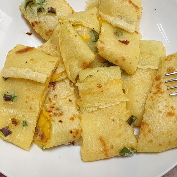 粉漿蛋餅 : 瑄一起做