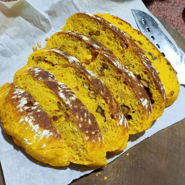 免揉南瓜麵包:玨玨 一起做